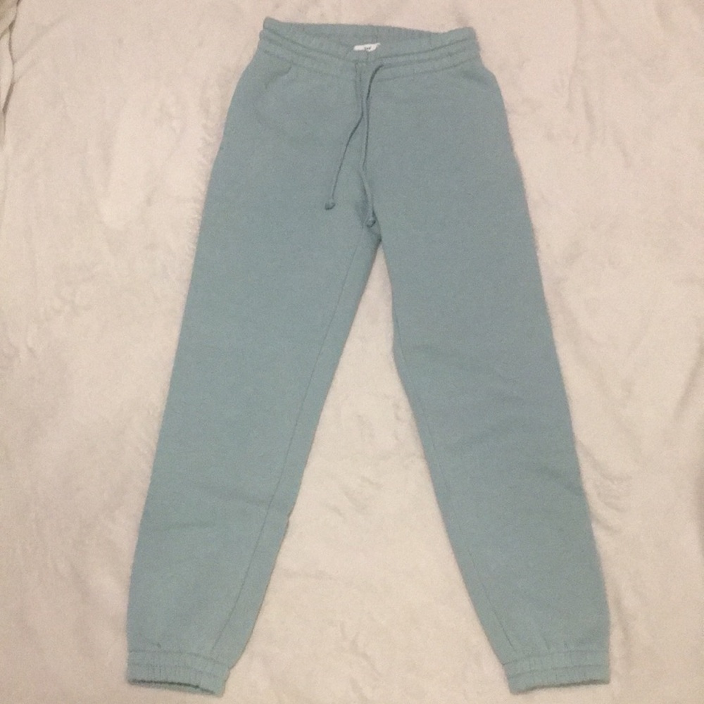 Tna drawstring turquoise joggers.